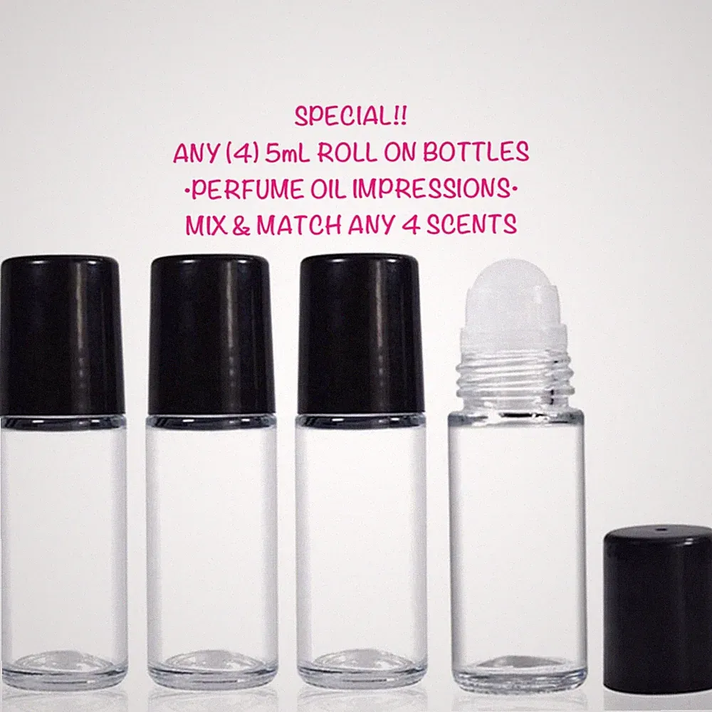 4/$20•Pick ANY (4) 5mL ROLL ON PERFUME OILS•ADD 4 To Cart for DISCOUNT to APPLY!